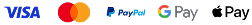 payment methods: Visa, mastercard, paypay, google pay, apple pay